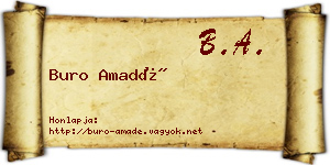 Buro Amadé névjegykártya